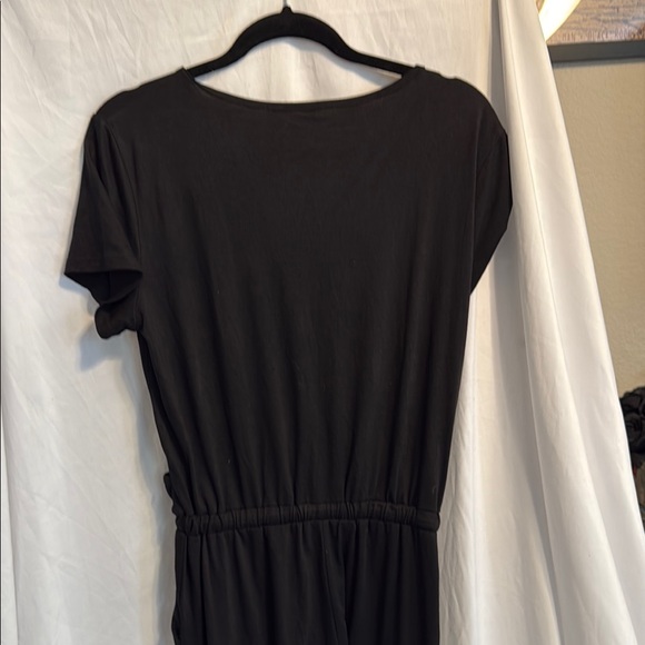 PRETTYGARDEN deep  V neck, short sleeve wrap jumpsuit - Picture 12 of 13